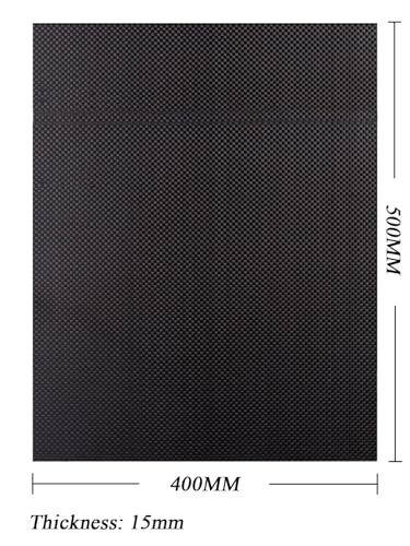 COYOUCO Carbon Fiber Sheet, 400 X 500Mm Carbon Fiber Board, Plain Weave 3K Matte Surface Carbon Fiber Plate,15mm