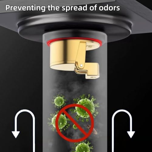 COLDDD Downspout Universal Brass Floor Drain core, Shower Floor Drain backflow Preventer, Suitable for 1.4''-2.0'' Caliber (1, Brass)