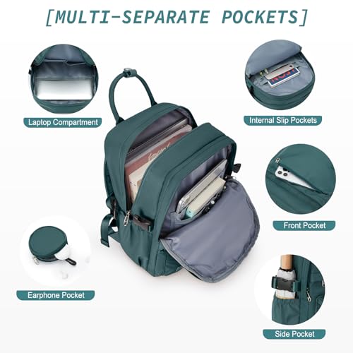 School Backpack for Girl Boys Cute Middle School Student Bookbag Waterproof College Aesthetic Backpack Work Laptop Backpack Rucksack Casual Travel Daypack Peacock Blue4