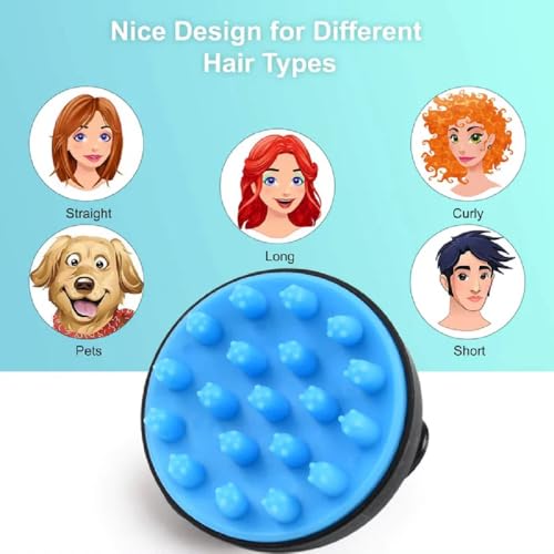 Image of VWMYQ Face Scrubber, Silicone Face Scrubber for Men, Gentle Exfoliator Pad & Massager, Facial Cleansing /Wash Brush - Removes Dead & Dry Skin (Scalp Massager Blue)