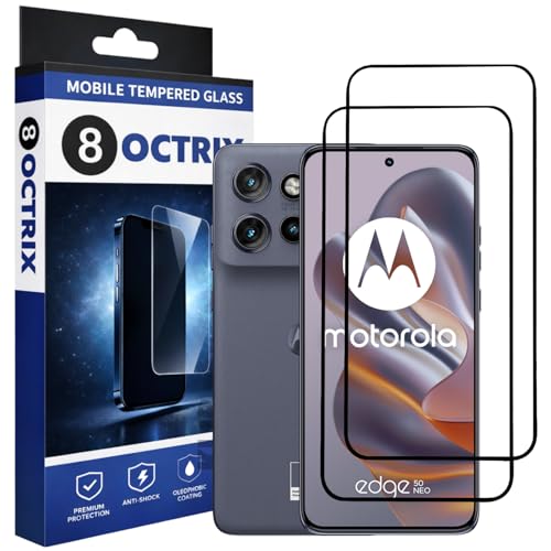 Image of Military-Grade Tempered Glass Screen Protector Compatible for Moto Edge 50 Neo with Edge to Edge Coverage - Case Friendly, Anti-Scratch & Bubble-Free Installation Kit (Pack Of 2)