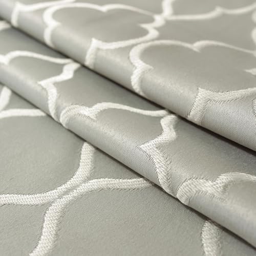 SASTYBALE Jacquard Design Table Cloth, Rectangle Tablecloths Shrink Resistant Spill Proof Table Covers Dust-Proof Table Tops for Kitchen Dining Patio Outdoor Party (132 x 178cm, Grey)