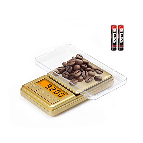 UNIWEIGH Mini báscula de bolsillo de 100 g/0,01 g, báscula digital de gramos con cubierta, pequeña escala de onzas de viaje para alimentos, hierbas, especias, oro, joyas, monedas, cocina (batería