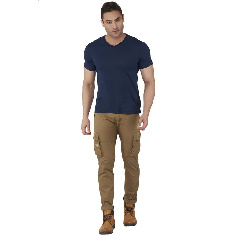 Image of BEEVEE Mens Solid Fixed Waist Cargo with Belt.