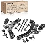 A-Premium Set of 12, Front Lower Control Arm, Inner Outer Tie Rod End, Front and Rear Sway Bar Link, Rack and Pinion Boot, Compatible with Hyundai Elantra 2001-2006