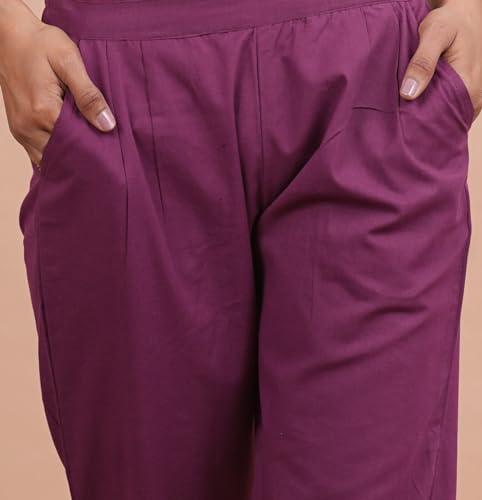 Image of Women's Cotton Ankle Fit Trouser Pants for Women & Girls | Women Regular Fit with Two Pocket Trouser for Office School Formal Casual Daily Use
