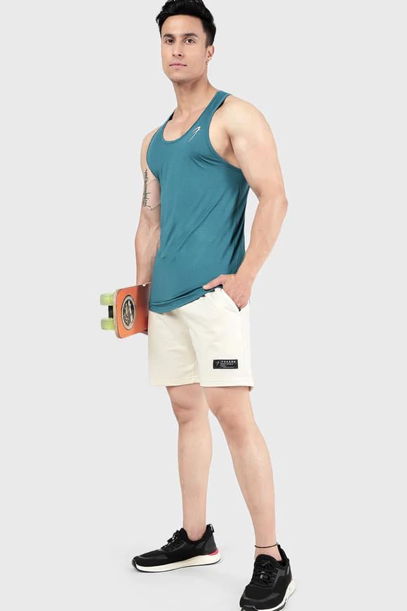 Image of FUAARK Surge Slim Fit Solid Gym Tank Tops for Men