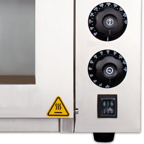 Foto von Beeketal 'BPO35-1' Profi Pizzaofen mit 330x330 mm Schamottstein Backfläche und extra hoher Kammer, Gastro Steinbackofen für Pizza, Brot und Backwaren, Pizzabackofen Temperatur bis zu 350°C