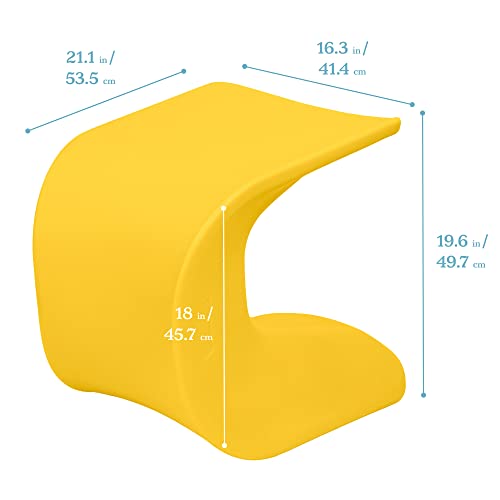 Image of ECR4Kids Wave Seat Perch Stool, 18in - 19.6in Seat Height, Flexible Seating, Yellow