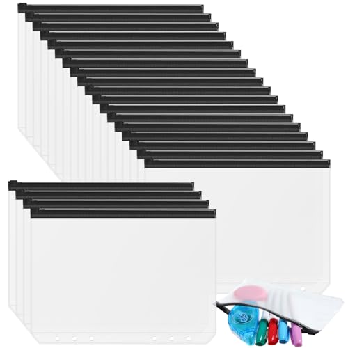 Pochettes transparentes A5 à 6 anneaux Zonon en PVC étanche pour l'organisation de documents