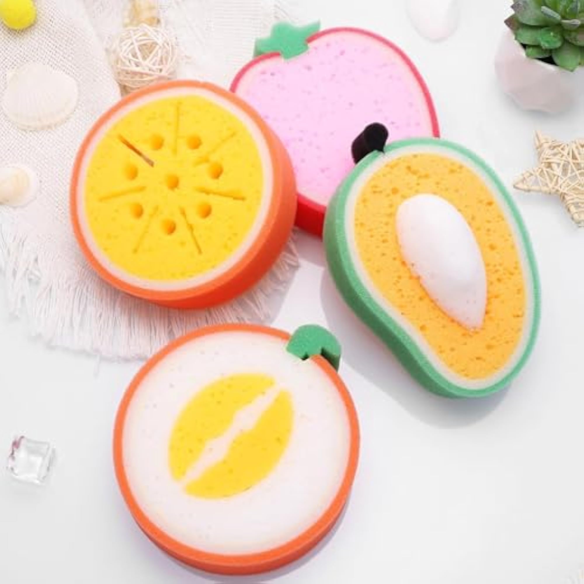 Soft Foam Fruit Shape Bath Shower Sponge, 1pc