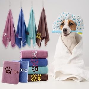 Xrlsg personalized dog towel custom towel for dog bath supplies with embroidered pattern name super absorbent towels for pet bath 20 in x 40 in green   cucciolini doodles