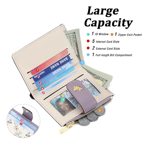 Image of GAEKEAO Wallet Women Small RFID Vegan Leather Card Holder for Women