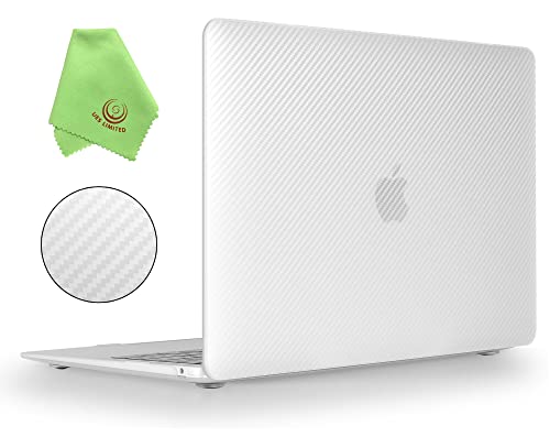 UESWILL Compatible with 2018-2021 MacBook Air 13 inch M1 Case Model A2337 (M1) A2179 A1932 with Retina display Touch ID, Carbon Fiber Texture Hard Shell Case Cover, Clear