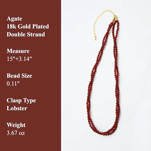 ZANNAH Gemstone Beaded Necklaces for Women - Boho Style Essential Necklace 15" + 3.14" Extender, Cute and Trendy Choker, Natural Stone Handmade Jewelry, Thoughtful Gifts for Women3