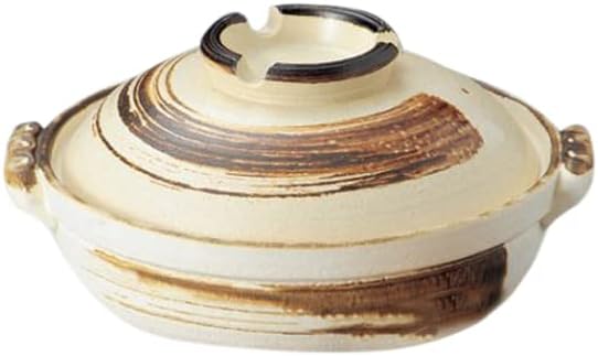 Banko Ware Earthenware Pot, Musashi No. 9 Pot, 12.6 x R 11.2 x 6.3 inches (32 x 28.5 x 16 cm), Banko Ware Direct Fire, Strengthened, Japanese Tableware, Sake Cup, Restaurant, Inn, Commercial Use