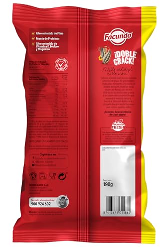 Miniatura 2 de Facundo Pipas De Girasol Tostadas Y Saladas 190g Extra Crujientes Máxima Frescura Con Facundo Fresh Nuestras Pipas Más Grandes Seleccionadas Por Su Gran Tamaño