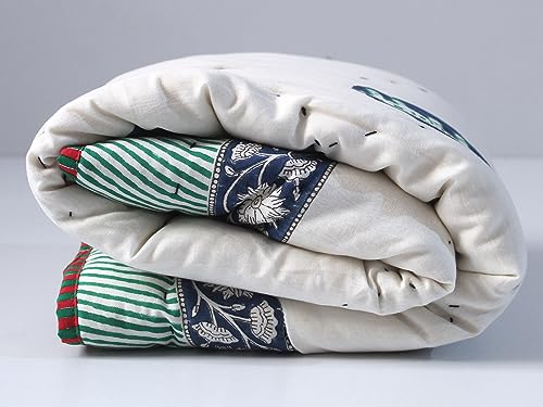 Couvre-lit en coton Kantha floral pour illuminer la chambre de bébé