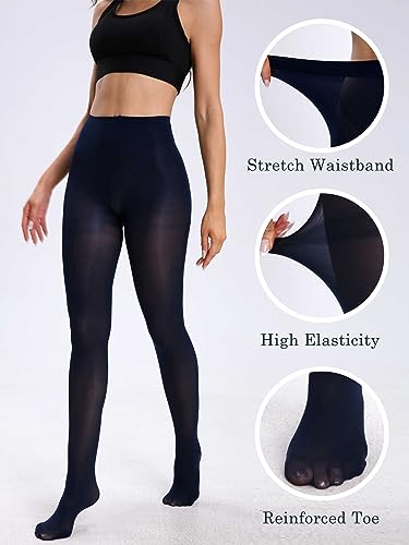 Image of SOUTHRO 80 Denier Opaque Tights for Women, High Waist Nylon Pantyhose | Soft Footed Nylon-Spandex, Tummy Control Waistband, Run-Resistant Reinforced Toe; for Office, Dress, Ballet & Winter