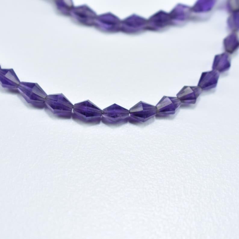 Perles en améthyste africaine facettée de qualité supérieure pour colliers