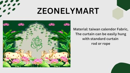 Image of Ganesh Backdrop for Decorations Cloth | Ganesh Decorations Cloths | Ganapati Decoration Background |Lakshmi Backdrop Cloth for Decoration Pooja 6x8 feet