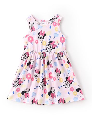 Disney Princess Frozen Elsa Minnie Mouse Girls Dress Sleeveless Casual Summer Outfit School Holiday Clothes Baby-Toddler