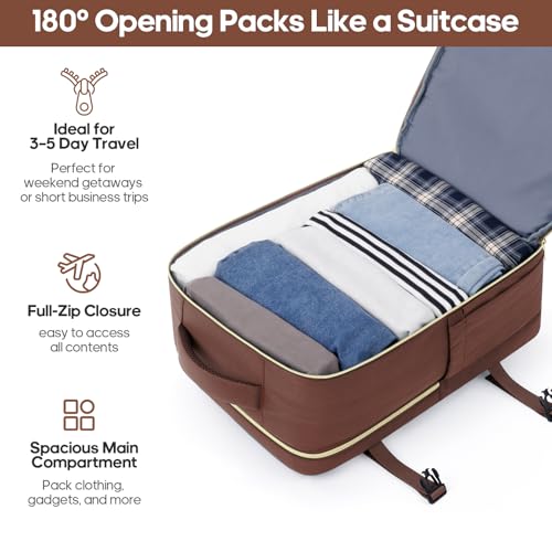Image of Luggage Sets 3 Piece, Carry On Luggage 20In With Spinner Wheels,PC Hardside Suitcase Set with TSA Lock,Durable Carry On Suitcase With Travel Backpack for Men (Dark Coffee, 3 piece set (BP /20inch))