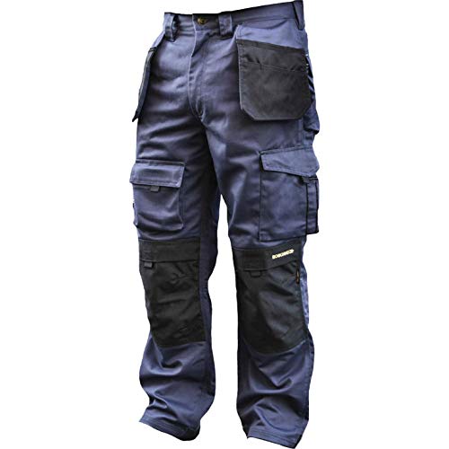 Roughneck Black & Blue Holster Work Trousers Waist 40in Leg 33in