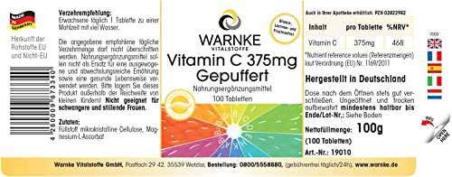 Vitamine C tamponnée pour estomac sensible comprimés non acides Warnke