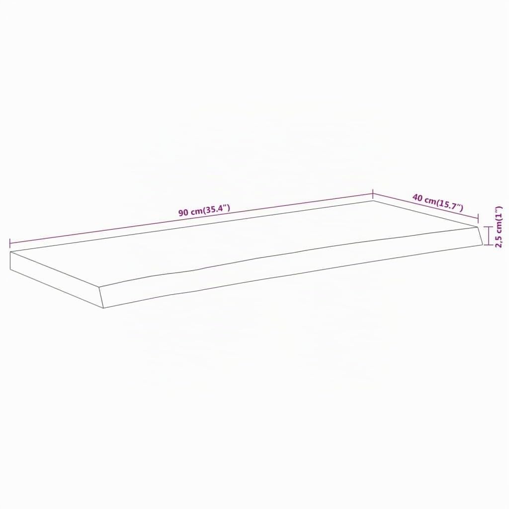 vidaXL Tablero Rectangular Madera de Acacia Borde Vivo 90x40x2,5 cm