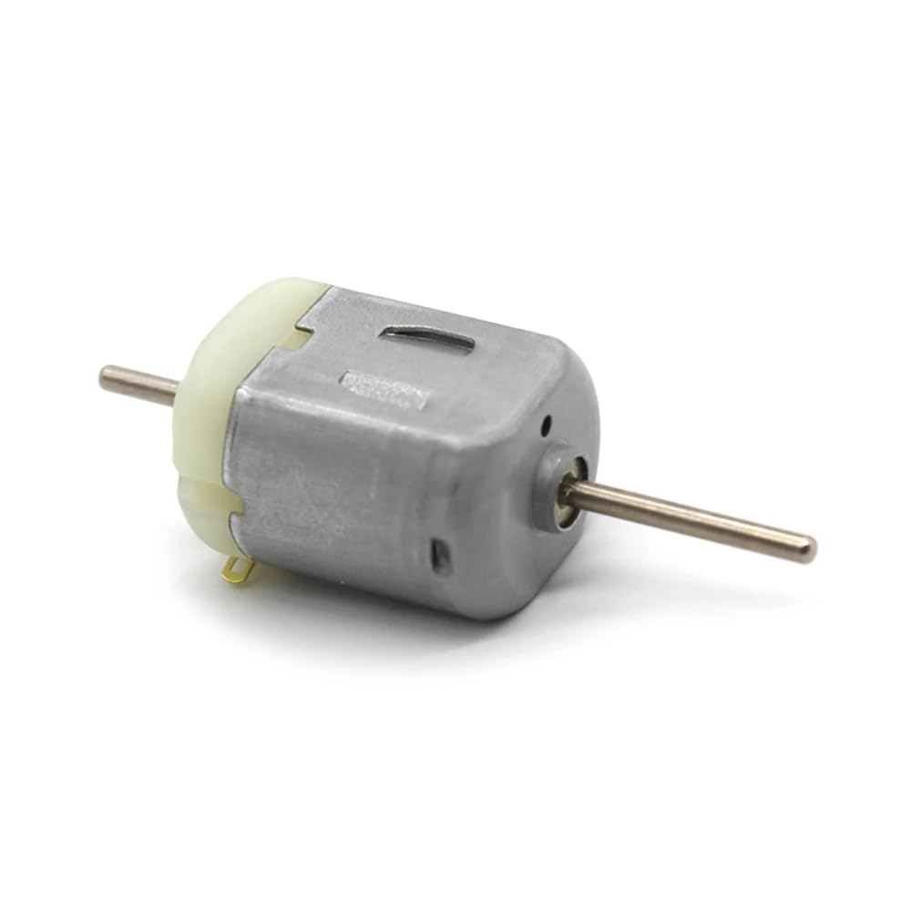 POWTAXBJGD DC 1.5V-12V 130 Carbon Brush Electronic Starter Double Shaft 3000-7000RPM DIY Toy Model Small Electronic Starter Wind Generator Making Accessories(Silver Back Motor)