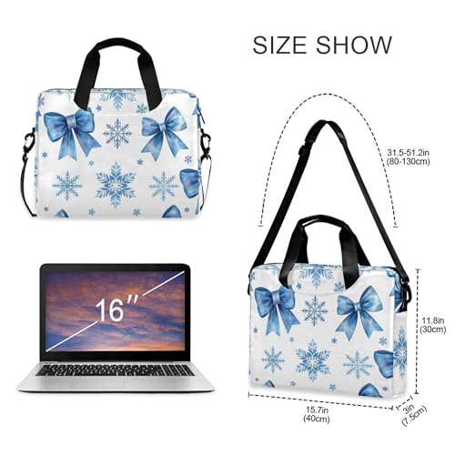 Funda para portátil invierno azul copo de nieve 13-15.6" miniatura 4