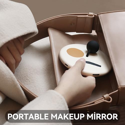 Miroir de maquillage rechargeable à intensité variable avec revêtement silicone blanc - 5