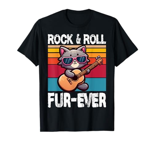 Rock N Roll Fur-Ever - Gatto carino Maglietta