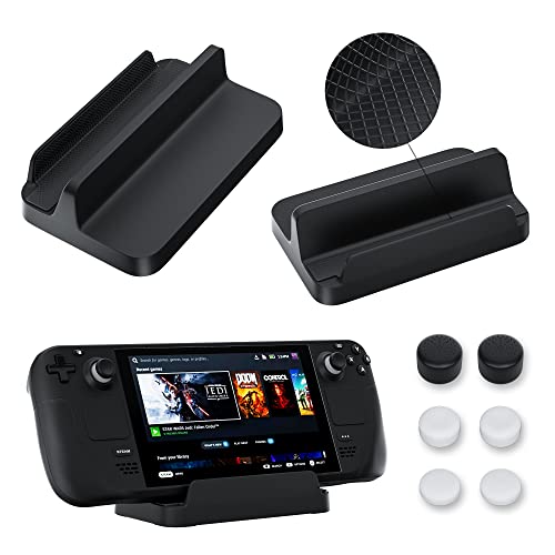 FANPL für Steam Deck Dock mit 6 Daumengriffen, Ständer für Steam Deck Zubehör - tragbar und rutschfeste Matte Cover