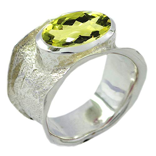 Bague en argent sterling pour homme anti-allergique avec véritable pierre précieuse ovale