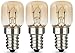 AcornSolution 25W T22 E14 230-240V SES backofenlampe Dimmbare klare GLS-Glühbirne für Kühl- und Gefriergeräte (3er-Pack)
