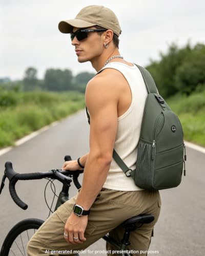 Image of Crossbody Bags for Women Men Trendy Sling Bag Bakpack Casual Chest Bag with Convertible Shoulder Strap steel Stainless Steel Paint