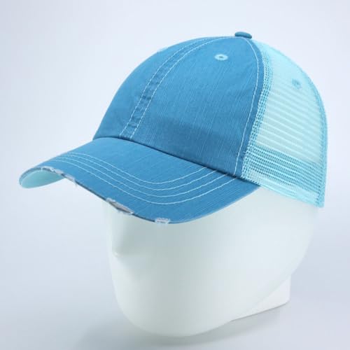 Image of The Vintage Year Distressed Cotton Unstructured Soft Mesh Breathable Adjustable Dirty Wash Dad Hat Trucker Baseball Cap
