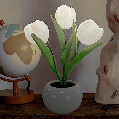 YATOSEEN Lampe Tulipe, Lampe de Table Lampe de Bureau Ornements de Fleurs Led Simulation Tulipe...