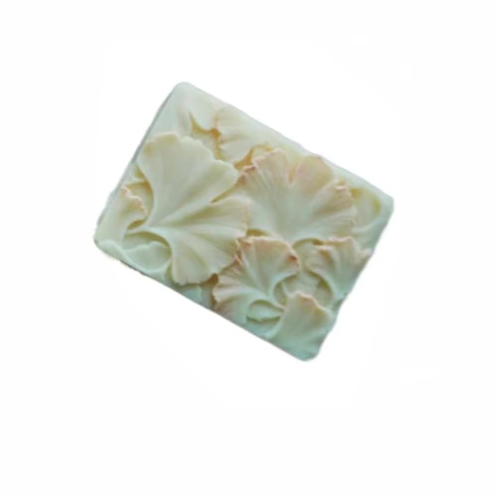 Molde de Silicona de 2 Cavidades con Diseño de Hoja de Ginkgo Biloba para Jabón y Repostería