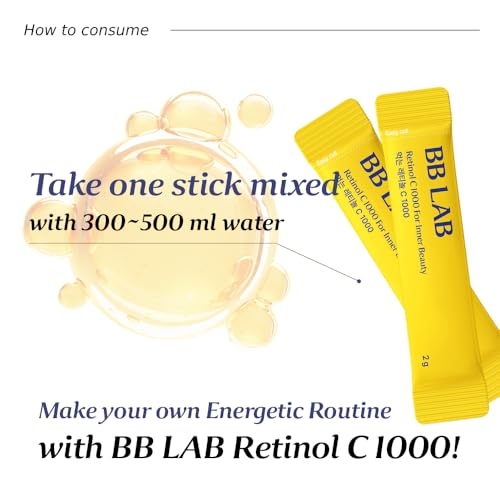 BB LAB Retinol C 1000, Powder Blend with Vitamin C, Retinol, Vitamin E, B5 & Zinc for Radiant Skin, Korea Inner Beauty Supplement for Healthy-Looking Skin — view 2
