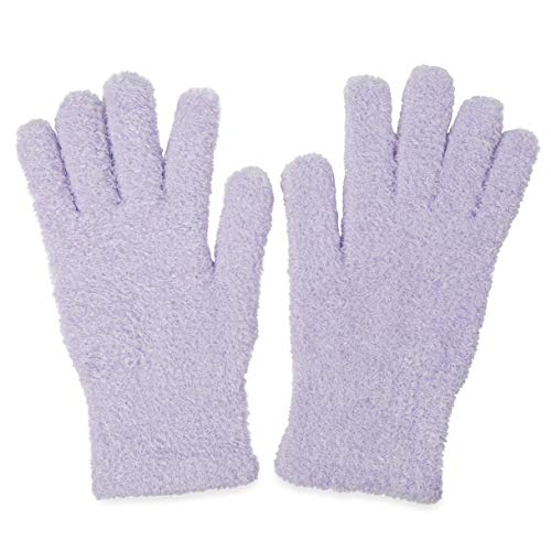 Wright’s Apothecary Skin Softening Aloe Infused Moisturizing Gloves – Silky Gentle Furry Nourishing Purple Nylon Spandex Fits Most Sizes To Restore Dry Chapped Hands, Fingers, And Cuticles
