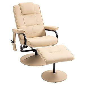Homcom Massagesessel 700-037V01CW Creme Kunstleder