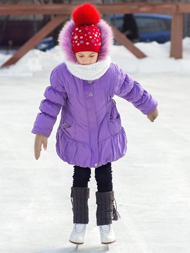 Geyoga 4 Pairs Winter Kids Convertible Knit Flap Mittens Fingerless Gloves Toddler Half Finger Mitten with Flip Top for Aged 3-104