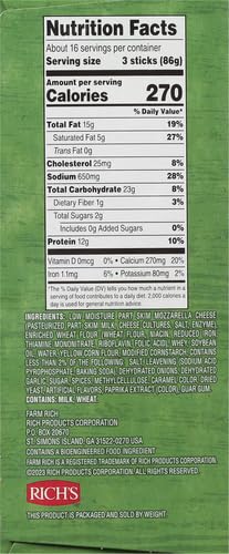 Farm Rich Mozzarella Cheese Sticks - Frozen Appetizers for Parties Breaded Cheese Stick 48 oz Pack - Farm — view 10