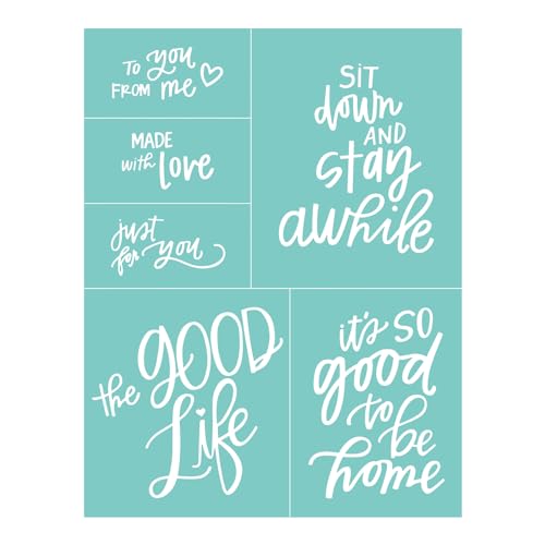 Silkscreen Stencil The Good Life,Reusable Self-Adhesive Silk Screen Printing, for Decor/Printing Wood/Fabric/Wall/Glass/Paper, Home Craft Projects Decorations Pattern (8.5x11inch)