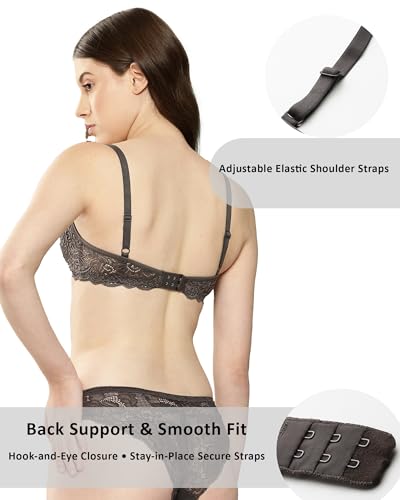 Image of LEADING LADY Women Bra | Non Padded | Non Wired | Full Coverage | T-Shirt Bra | Lace Style Adjustable Straps | Every Day Bra