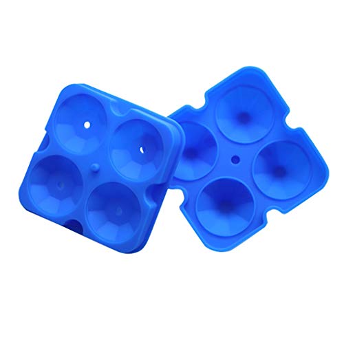 Eiswürfelform Silikon, 3 Packs Eiswürfelschale Silikonform,4 Fach Eisform Ice Cube Tray Eisformen, BPA Frei, für Family, Party und Bars, Blau