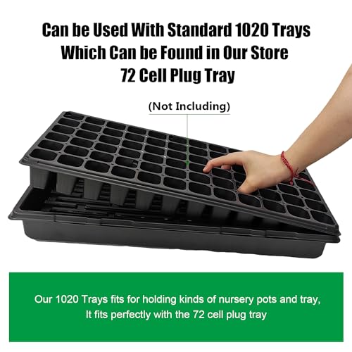 RooTrimmer 10 Pack 1020 Trays, Extra Thick Heavy Duty Seed Starting Trays - No Holes, No Leak, Reusable Propagation Flats for Microgreens, Seedlings, Plant Germination, Fodder and Transplant